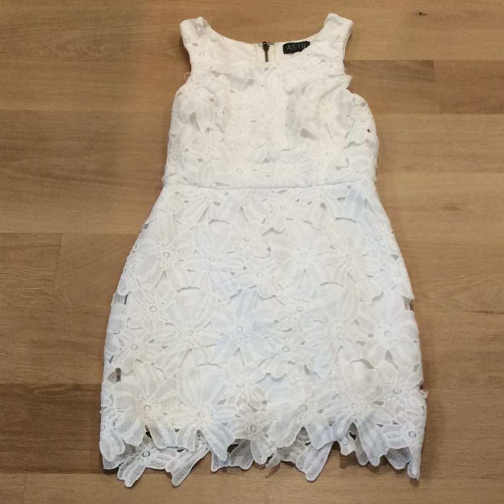 Astr white mini dress